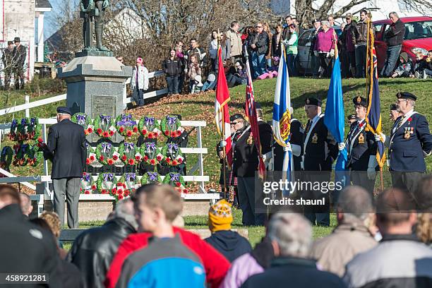 remembrance day service - remembrance day canada stock pictures, royalty-free photos & images