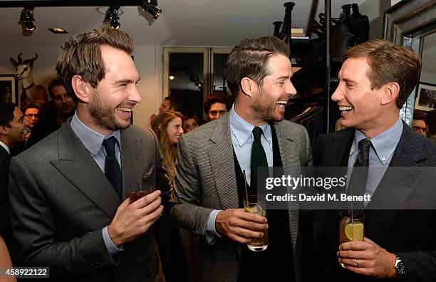 Luke Sweeney, Jamie Redknapp and Thom Whiddett attend the opening of the new Thom Sweeney RTW & MTM Store on November 13, 2014 in London, England.