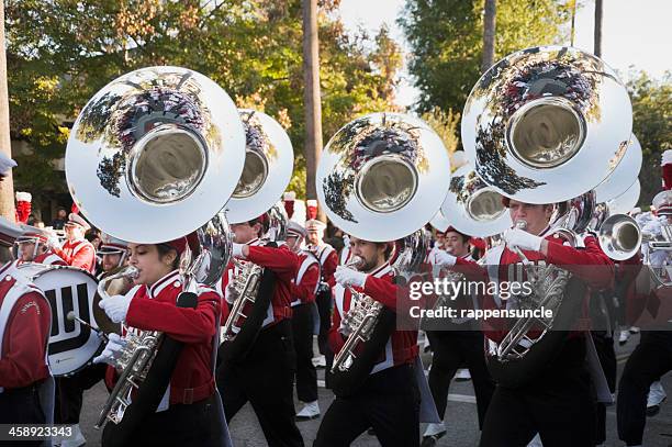 marching band brass section - marching band stock pictures, royalty-free photos & images