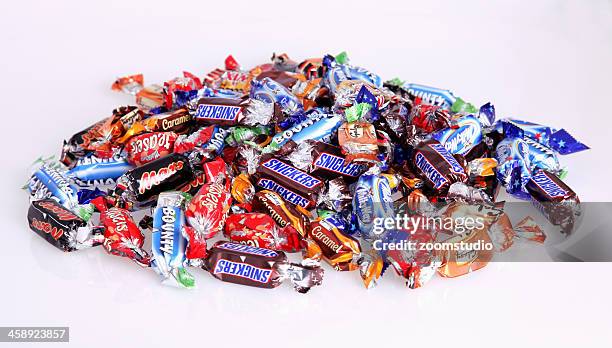 candy collection - candy wrapper stock pictures, royalty-free photos & images