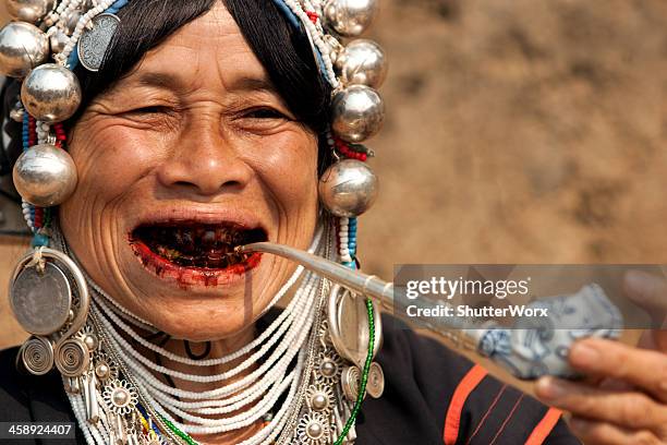 akha hill tribe woman - akha woman stock pictures, royalty-free photos & images
