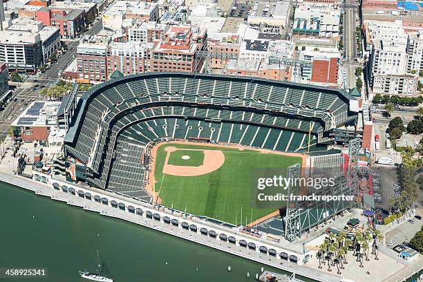 baseball at&amp;t park stadium of san francisco - at_amp_t park stock pictures, royalty-free photos & images