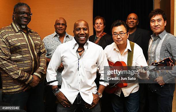 Daft Punk bass player Nathan East poses for a photograph backstage during Nathan East Solo Debut Concert at Billboard Live on November 13, 2014 in...