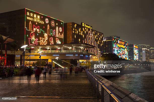 christmas lights in hong kong - christmas celebrations in china stock pictures, royalty-free photos & images