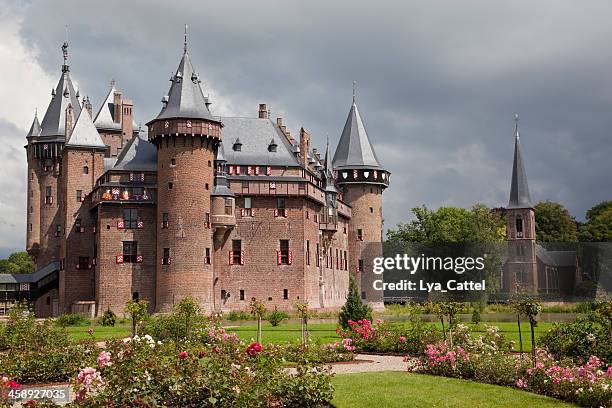 castle de haar - haarzuilens stock pictures, royalty-free photos & images