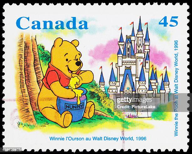 canada winnie the pooh (1996) postage stamp - winnie pooh stock pictures, royalty-free photos & images