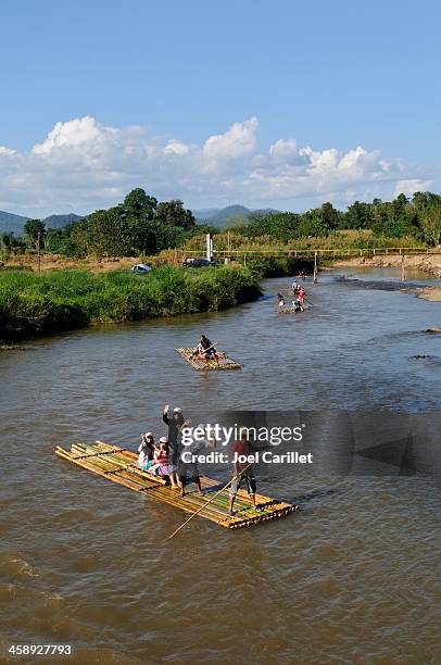 rafting down pai river, thailand - mae hong son province bildbanksfoton och bilder