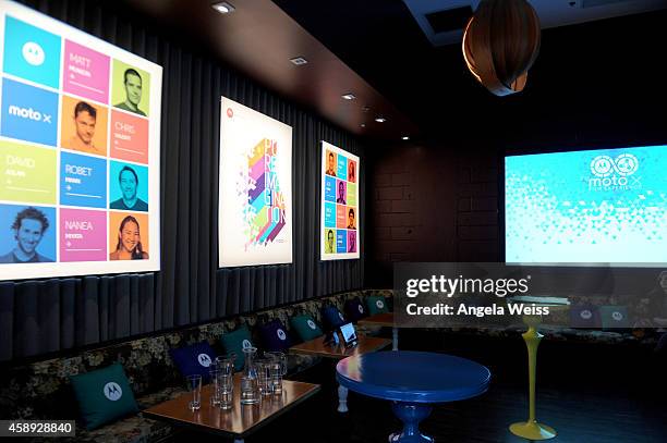 General view of atmosphere at the Moto X Film Experience at Palihouse on November 13, 2014 in West Hollywood, California. Actress Emmy Rossum...