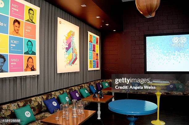 General view of atmosphere at the Moto X Film Experience at Palihouse on November 13, 2014 in West Hollywood, California. Actress Emmy Rossum...