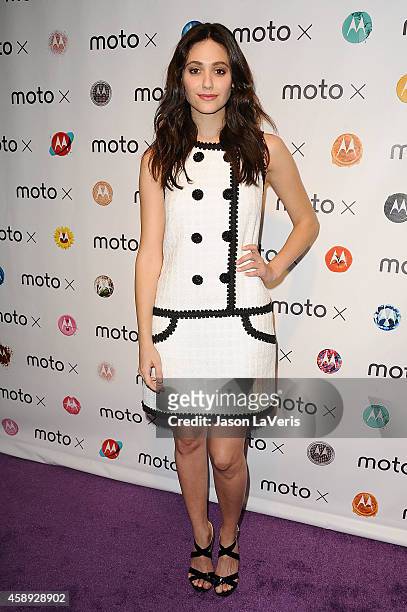 Actress Emmy Rossum attends the Moto X Film Experience at Palihouse on November 13, 2014 in West Hollywood, California.