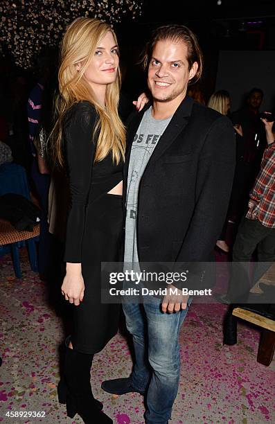 Holly Hallam and Timo Weber attend the launch of Same Old Sean's new EP "Reckless" at Cafe KaiZen on November 13, 2014 in London, England.