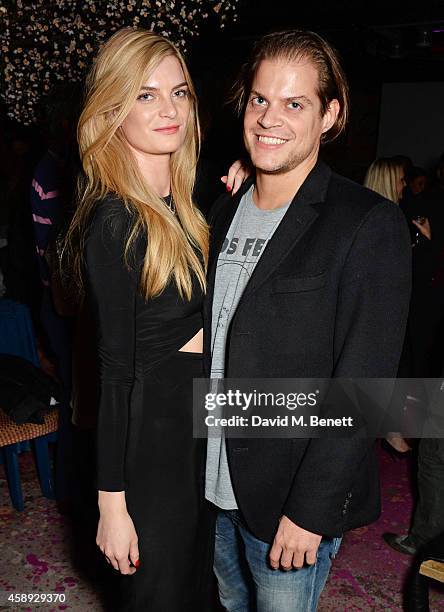 Holly Hallam and Timo Weber attend the launch of Same Old Sean's new EP "Reckless" at Cafe KaiZen on November 13, 2014 in London, England.