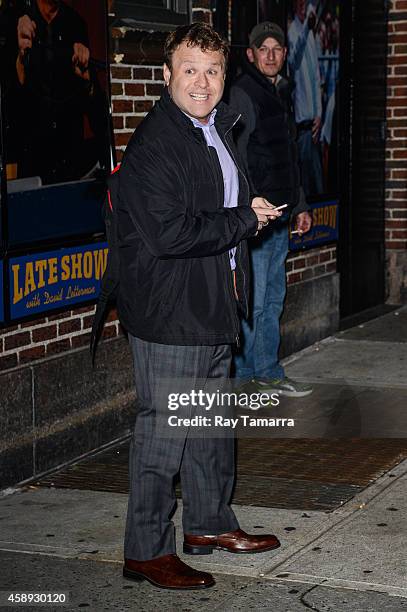 Actor Frank Caliendo leaves the "Late Show With David Letterman" taping at the Ed Sullivan Theater on November 13, 2014 in New York City.