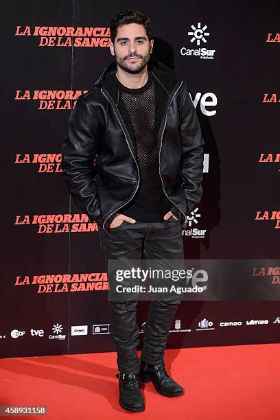 Spanish actor Miguel Diosdado attends 'La Ignorancia de la Sangre' Madrid Premiere at the Capitol Cinema on November 13, 2014 in Madrid, Spain.