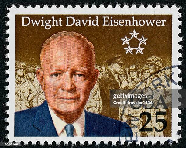 president dwight d. eisenhower stamp - dwight d eisenhower stock pictures, royalty-free photos & images