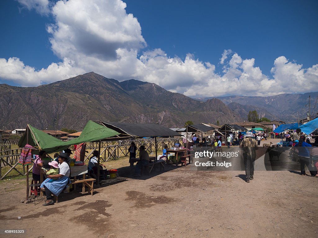 Market in a small Andean mountain town, Ayacucho, Peru