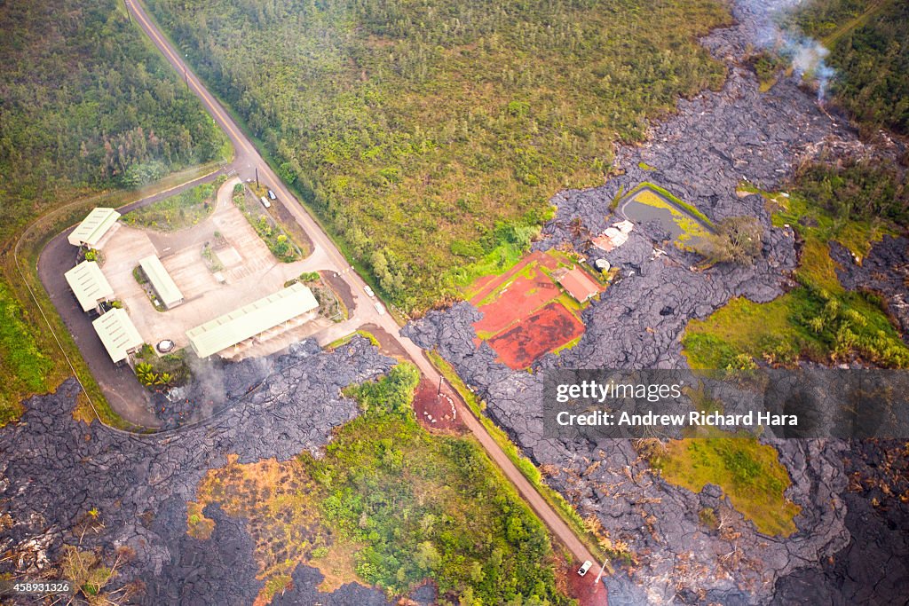 Homes In Pahoa, Hawaii Threatened By Lava Flow From Kilauea Volcano