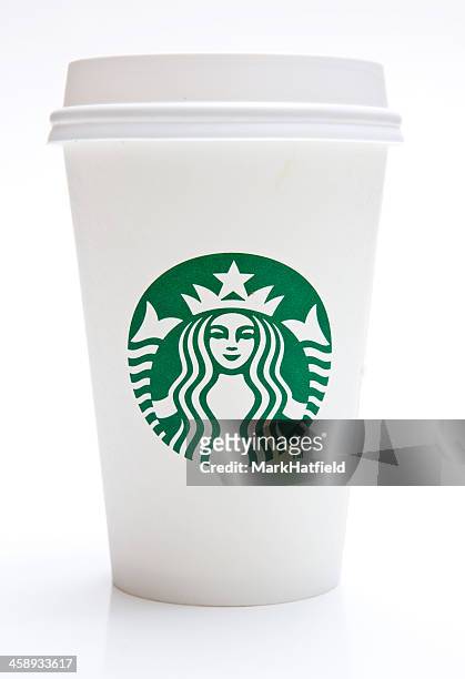 tall starbucks coffee cup - starbucks drink stock pictures, royalty-free photos & images
