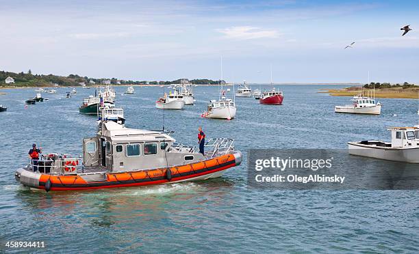 coast guard boat, chatham, massachusetts - chatham massachusetts stock pictures, royalty-free photos & images