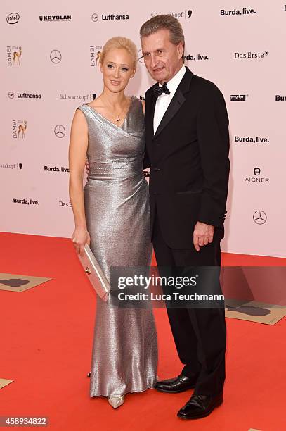 Guenther Oettinger and his wife Inken Oettinger attend Kryolan at the Bambi Awards 2014 on November 13, 2014 in Berlin, Germany.