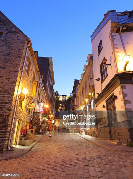 lower old quebec street at sunset - buzbuzzer stock pictures, royalty-free photos & images