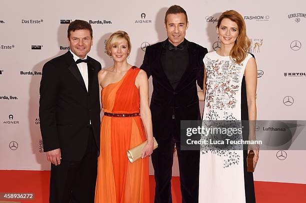 Eva Padberg , Kai Pflaume and guests attend Kryolan at the Bambi Awards 2014 on November 13, 2014 in Berlin, Germany.