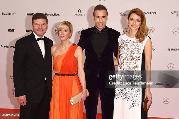 Eva Padberg , Kai Pflaume and guests attend Kryolan at the Bambi Awards 2014 on November 13, 2014 in Berlin, Germany.