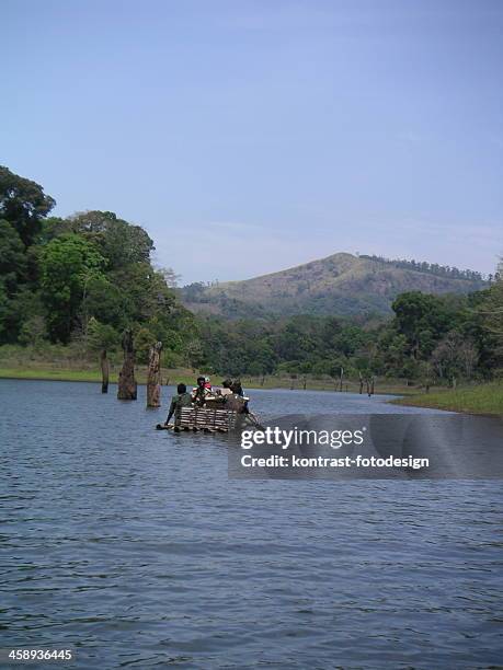 rafting at the periyar national park - wildlife reserve stock pictures, royalty-free photos & images