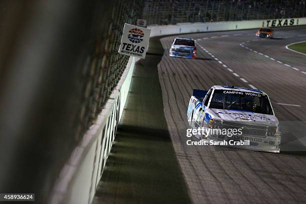 Tayler Malsam, driver of the Outerwall Chevrolet, during the NASCAR Camping World Truck Series WinStar World Casino & Resort 350 at Texas Motor...