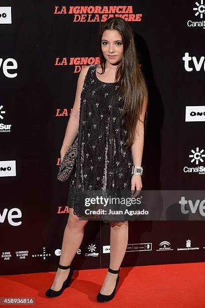 Spanish actress Yohana Cobo attends 'La Ignorancia de la Sangre' Madrid Premiere at the Capitol Cinema on November 13, 2014 in Madrid, Spain.