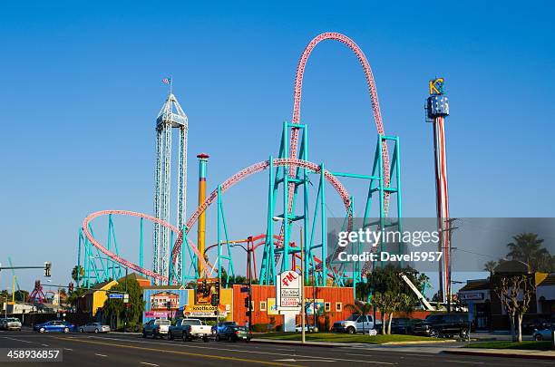 knotts berry farm skyline view - orange county california skyline stock pictures, royalty-free photos & images