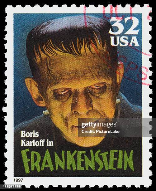 eua boris karloff frankenstein selo postal - frankenstein imagens e fotografias de stock
