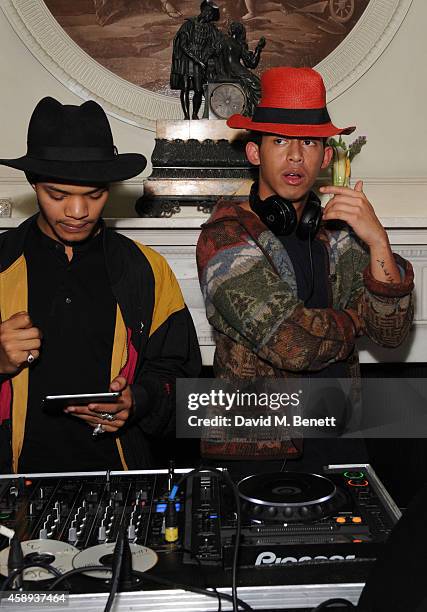Rizzle Kicks, Harley "Sylvester" Alexander-Sule and Jordan "Rizzle" Stephens attends The Warrior Games event at Home House on November 13, 2014 in...
