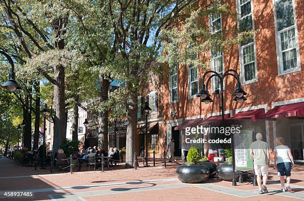 main street in charlottesville, virginia, usa - charlottesville stock pictures, royalty-free photos & images