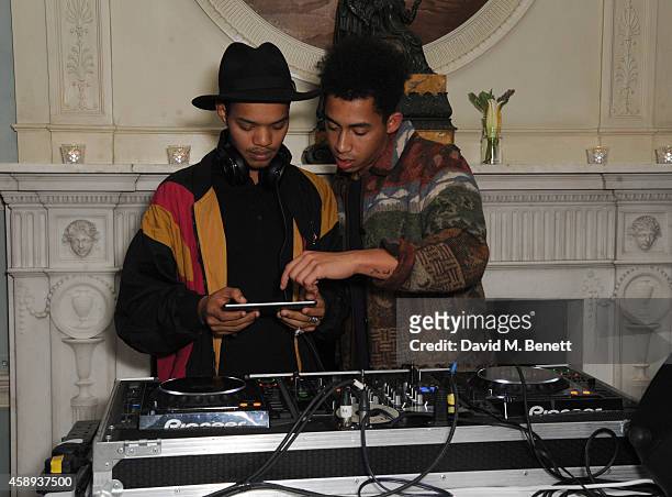 Rizzle Kicks, Harley "Sylvester" Alexander-Sule and Jordan "Rizzle" Stephens attends The Warrior Games event at Home House on November 13, 2014 in...