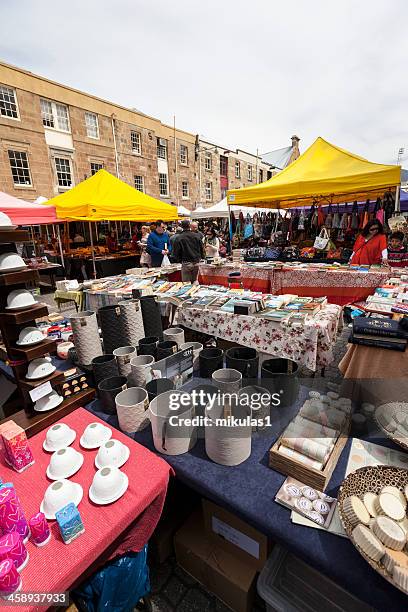 salamanca markets - hobart salamanca market stock pictures, royalty-free photos & images