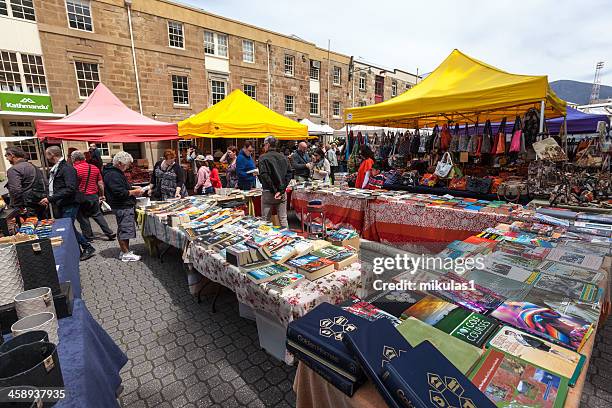 salamanca markets - hobart salamanca market stock pictures, royalty-free photos & images