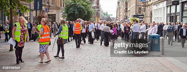 fire drill in central glasgow - practice drill stock pictures, royalty-free photos & images