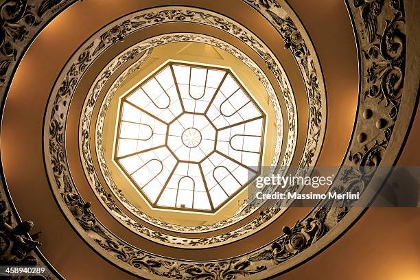 spiral staircase at vatican museums - vatican museum stock pictures, royalty-free photos & images