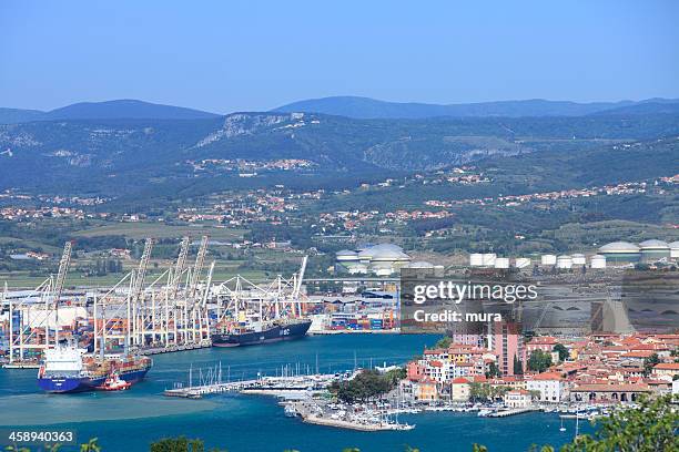 koper capodistria and its port - koper stock pictures, royalty-free photos & images