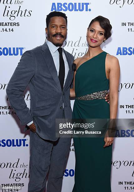 Actor Nate Parker and Gugu Mbatha-Raw attend The New York Premiere Of Relativity Media's "Beyond the Lights" at Regal Union Square Stadium on...