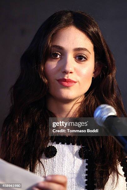 Actress Emmy Rossum helps launch the Moto X Film Experience at Palihouse Holloway on November 13, 2014 in West Hollywood, California.