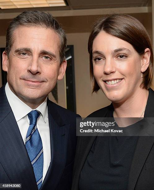 Actor Steve Carell and producer Megan Ellison attend the premiere of Sony Pictures Classics' "Foxcatcher" during AFI FEST 2014 presented by Audi at...