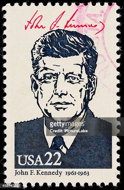 états-unis, le président john f. kennedy timbre-poste - john f kennedy us president photos et images de collection