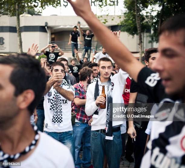 exciting besiktas fans - hooligan stock pictures, royalty-free photos & images