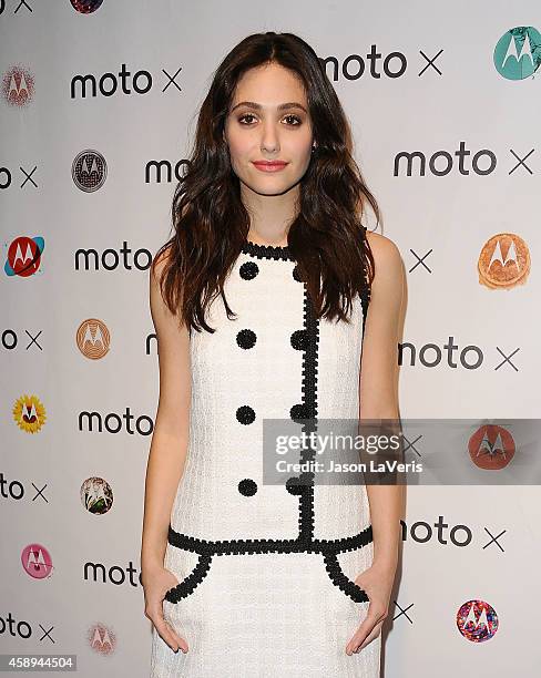 Actress Emmy Rossum attends the Moto X Film Experience at Palihouse on November 13, 2014 in West Hollywood, California.