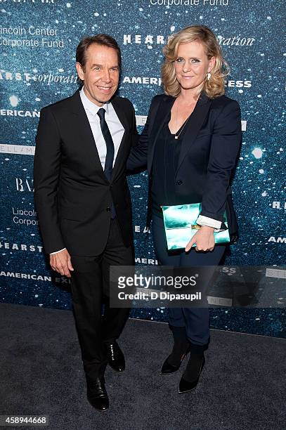 Jeff Koons and wife Justine Wheeler Koons attend the 2014 Women's Leadership Award Honoring Stella McCartney at Alice Tully Hall at Lincoln Center on...