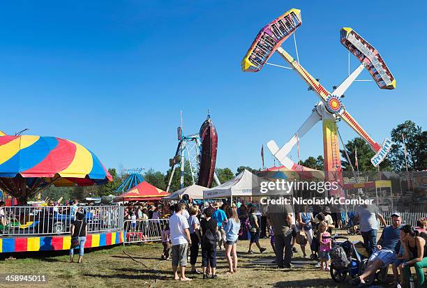 rides and kiosks at brome county fair - eastern townships quebec stock pictures, royalty-free photos & images