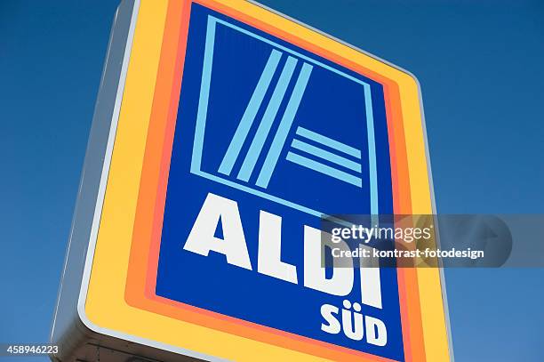 aldi logo - aldi stock pictures, royalty-free photos & images