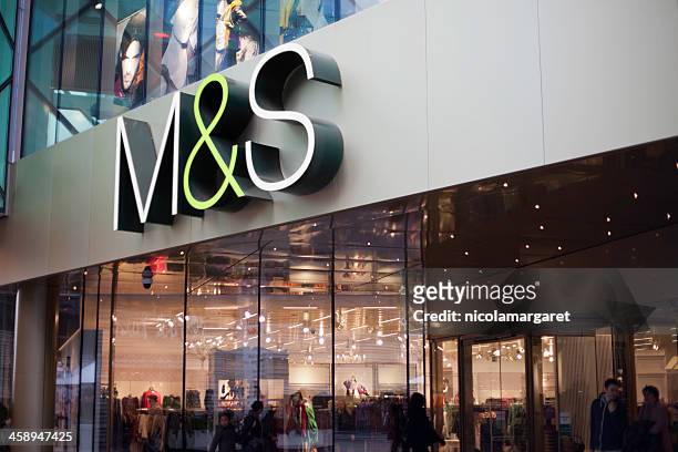 m&amp;s store in westfield shopping centre, stratford, london. - nicolamargaret stock pictures, royalty-free photos & images